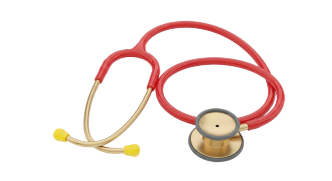 Isolated red stethoscope on a bright surface, essential tool for health care professionals - Powered by Adobe