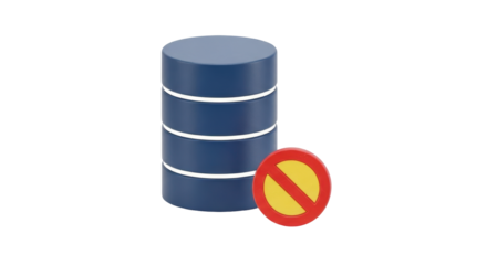 Isolated forbidden data stack, data loss, no data, invalid data, or corrupted information