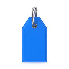 Blue key tag with silver ring