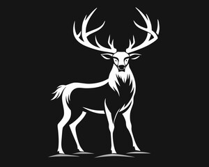 Majestic stag with large antlers standing proudly