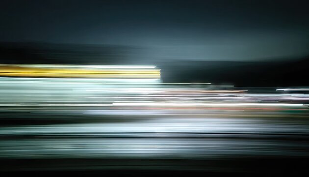 Abstract night cityscape with blurred light trails - Powered by Adobe