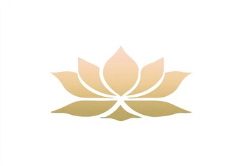 Obraz premium Simple lotus flower logo, gradient peach and gold