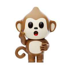 Surprised Monkey 3D Character Illustration.
