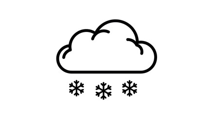 Isolated weather forecast symbol of cloud emitting snowflakes, seasonal snowfall icon