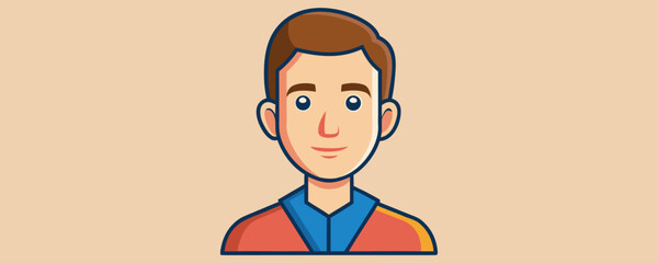 Young Man Vector Avatar – Cartoon, Character, Male, Graphic, Headshot, Smiling, Student, Boy, Flat, Drawing, Digital, Vector, Icon, Stylish, Portrait, People, Art, Modern

