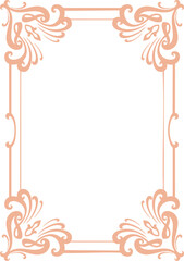 Symmetrical Art Nouveau Floral Border