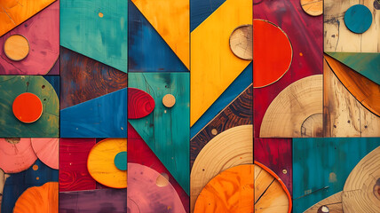 カラフルな板のデザイン壁紙