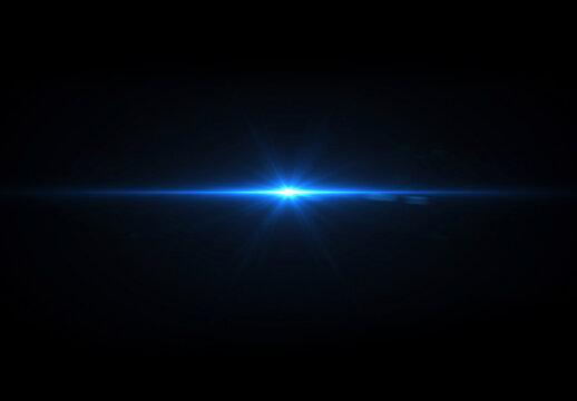 Blue Lens Flare with Black Background