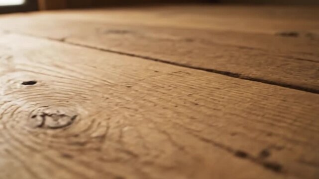 Macro Close Up Of Wood Flooring in Warm Light