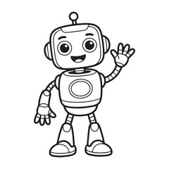 Obraz premium Cute Cartoon Coloring Pages for Kids – Black and White Line Art Illustration