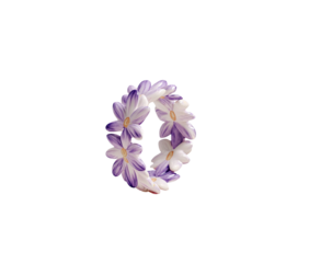 Floral ring,  purple/white flowers