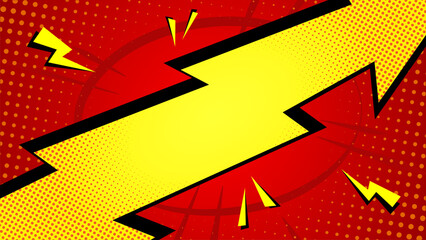 yellow Cartoon Abstract red Background comic book with gradient color and halftone effect. Pop art comic background for banner, poster event, sale, web
