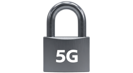 Isolated Padlock Featuring "5G" Symbol for Network Security and Wireless Technology Concepts