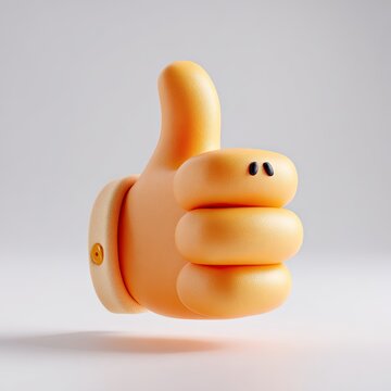 3D rendered cartoon hand giving a thumbs up