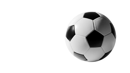 Fototapeta premium Classic black and white soccer ball isolated on white background, ready for game