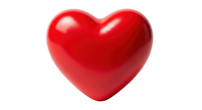 Isolated Red Heart, Symbol of Love and Romance for Valentine's Day, Mother's Day, Health, Wedding