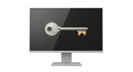 Isolated computer monitor with a security password key for login and cybersecurity system
