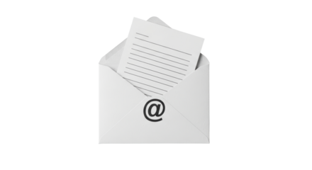 Isolated Email Correspondence Document, Official Message, Business Mail, Paperwork, and Contract