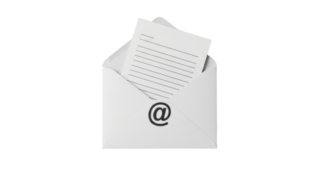 Isolated Email Correspondence Document, Official Message, Business Mail, Paperwork, and Contract