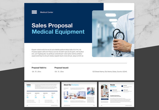Blue And Black Medical Equipment Sales Proposal