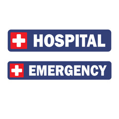 Hospital emergency sign vector isolated illustration