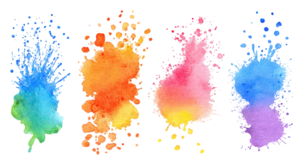 Abstract Watercolor Paint Splatter Patterns