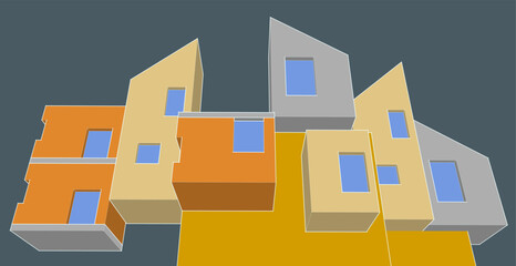 abstract architecture concept building 3d