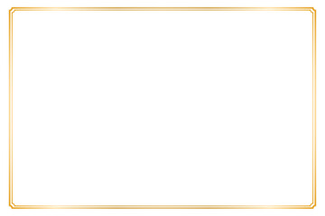 gold frame isolated on white. Golden border template, Simple design elements