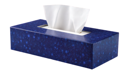 Dark Blue Tissue Box With White Tissue