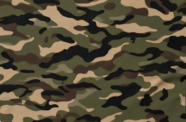 Camouflage texture, military style, khaki, army pattern, dark green background, stylish design for uniform
