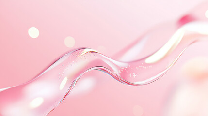 Pink fluid wave on pastel gradient background for abstract design