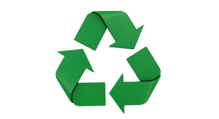 Isolated green recycling arrows representing ecology and sustainability, eco-friendly symbol