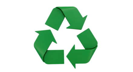 Isolated green recycling arrows representing ecology and sustainability, eco-friendly symbol