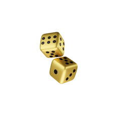 3d rendering gold dice icon
