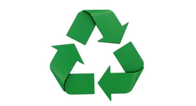Isolated green recycling arrows representing ecology and sustainability, eco-friendly symbol - Powered by Adobe