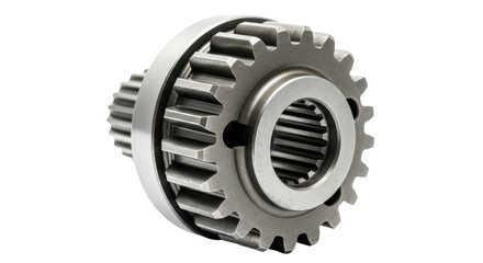 Isolated gear for power transmission, automotive or industrial use. High-quality metal gear.