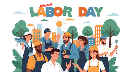 happy international labor day. vector illustration design