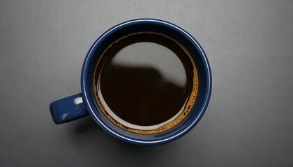 Dark coffee in a blue mug