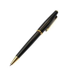 Elegant black and gold ballpoint pen on a clean