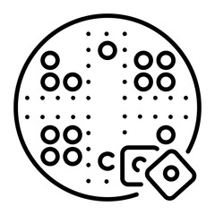 An outline style icon showing aggravation board