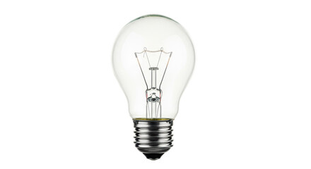 Isolated lightbulb glows with potential, classic electric screw base, transparent glass