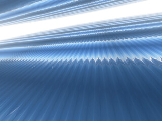 Abstract blue shimmering stripes background with diagonal perspective effect.