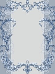 Pre-made backdrop (banner, poster, invitation) in Victorian style. Vintage, whimsical linear composition for weddings, celebrations, albums, covers, branding, and advertising.