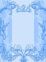 Pre-made backdrop (banner, poster, invitation) in Victorian style. Vintage, whimsical linear composition for weddings, celebrations, albums, covers, branding, and advertising.