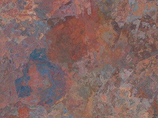 Abstract painterly background texture. Muted brown, orange, blue paint effect.