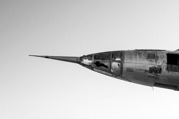 Detail of an old abandoned military plane	
