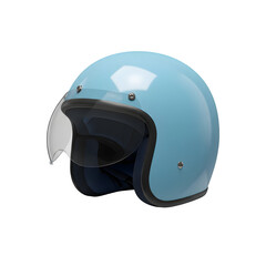 Fototapeta premium Light-blue retro helmet, isolated on white or transparent background, PNG format.