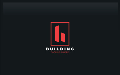 Letter b logo formed bulding symbol with simple and modern style © Si HoHe