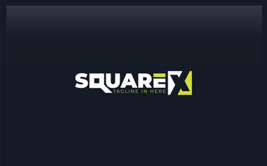 Obraz premium Letter X logo formed in square object green color