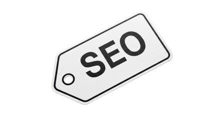 Isolated Price Tag with SEO Text for Online Marketing, Optimisation, Strategy, Concept